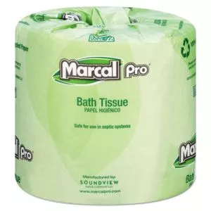 100% Recycled Bathroom Tissue, Septic Safe, 2-Ply, White, 240 Sheets/Roll, 48 Rolls/Carton-MRC3001