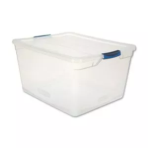 Clever Store Basic Latch-Lid Container, 71 Qt, 18.63" X 23.5" X 12.25", Clear-UNXRMCC710000