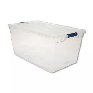 Clever Store Basic Latch-Lid Container, 95 Qt, 17.75" X 29" X 13.25", Clear-UNXRMCC950001