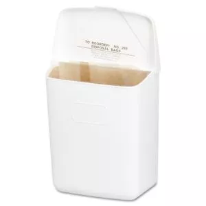 Wall Mount Sanitary Napkin Receptacle-PPC, 1 gal, PPC Plastic, White-HOS250201W