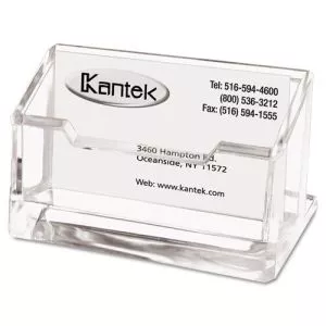 Acrylic Business Card Holder, Holds 80 Cards, 4 X 1.88 X 2, Clear-KTKAD30