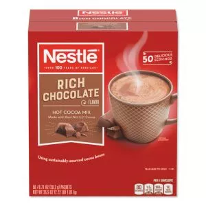 Hot Cocoa Mix, Rich Chocolate, 0.71 Oz Packets, 50/box, 6 Box/carton-NES25485CT