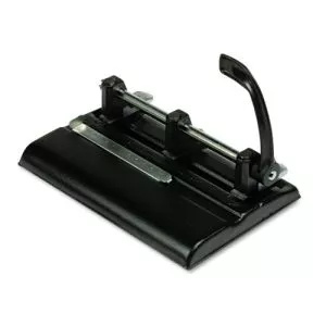40-Sheet High-Capacity Lever Action Adjustable Two- To Seven-Hole Punch, 9/32" Holes, Black-MAT1325B