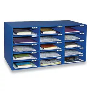 Classroom Keepers Corrugated Mailbox, 31.5 X 12.88 X 16.38, Blue-PAC001308