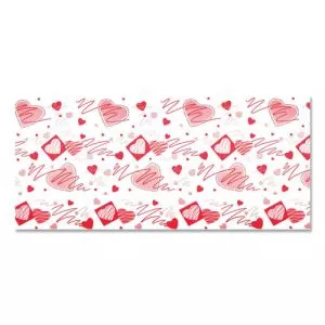 Corobuff Corrugated Paper Roll, 48" X 25 Ft, Valentine Hearts-PAC0012251