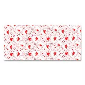 Corobuff Corrugated Paper Roll, 48" X 25 Ft, Cupids Hearts-PAC0012111
