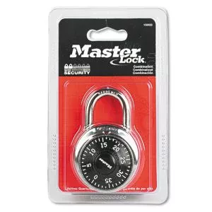 Combination Lock, Stainless Steel, 1.87" Wide, Silver-MLK1500D
