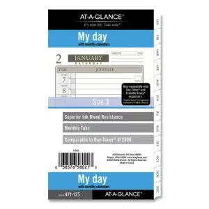 1-Page-Per-Day Planner Refills, 6.75 x 3.75, White Sheets, 12-Month (Jan to Dec): 2024-AAG47112521