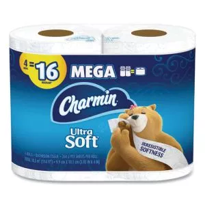 Ultra Soft Bathroom Tissue, Septic Safe, 2-Ply, White, 244 Sheets/Roll, 4 Rolls/Pack, 6 Packs/Carton-PGC01517