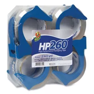 HP260 Packaging Tape With Dispenser, 3" Core, 1.88" X 60 Yds, Clear, 4/pack-DUC0007725