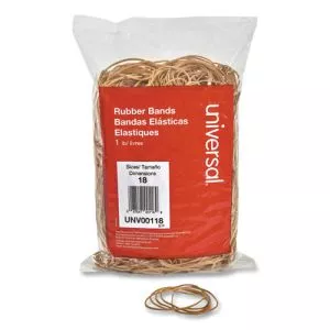 Rubber Bands, Size 18, 0.04" Gauge, Beige, 1 Lb Box, 1,600/pack-UNV00118
