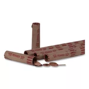 Preformed Tubular Coin Wrappers, Pennies, $.50, 1000 Wrappers/box-CTX20001