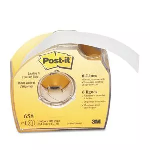 Labeling and Cover-Up Tape, Non-Refillable, Clear Applicator, 1" x 700"-MMM658