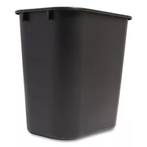 open top indoor trash can , 7 gal, plastic, black-CWZ124867