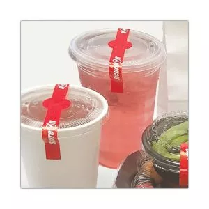 secureit tamper evident food container seals, 1" x 7", red, paper, 250/roll, 2 rolls/pack-NTCP17SI2