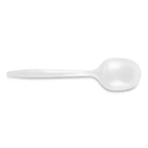 Mediumweight Polypropylene Cutlery, Soup Spoon, White, 1,000/carton-BSQ1014000