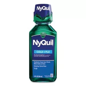 Nyquil Cold And Flu Nighttime Liquid, 12 Oz Bottle, 12/carton-PGC01426