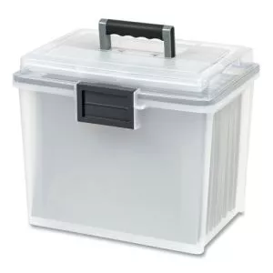 Weathertight Portable File Box, Letter Files, 13.7 X 10.4 X 11.8, Clear/gray Accents-IRS110351