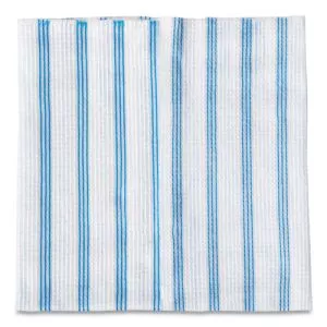 Disposable Microfiber Cleaning Cloths, 12 x 12, Blue/White Stripes, 600/Carton-RCP2134283