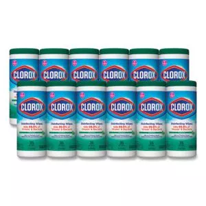 Disinfecting Wipes, 1-Ply, 7 x 8, Fresh Scent, White, 35/Canister, 12 Canisters/Carton-CLO01593CT