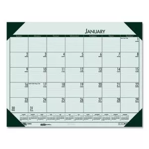 EcoTones Recycled Monthly Desk Pad Calendar, 22 x 17, Green-Tint/Woodland Green Sheets/Corners, 12-Month (Jan to Dec): 2024-HOD12471