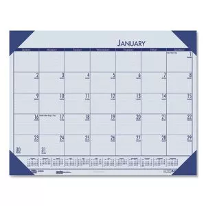 EcoTones Recycled Monthly Desk Pad Calendar, 22 x 17, Ocean Blue Sheets/Corners, Black Binding, 12-Month (Jan-Dec): 2024-HOD12440
