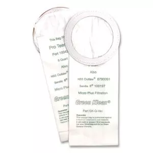 Replacement Vacuum Bags, Fits Nss Outlaw/proteam Quartervac/sandia/sanitaire, 10/pack-GRKQVACP