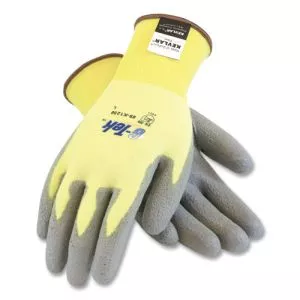 G-Tek Kev Cut-Resistant Seamless-Knit Gloves, X-Large (size 10), Yellow/gray, 12 Pairs-PID09K1250XL