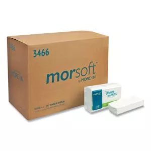 Morsoft Dinner Napkins, 2-Ply, 14.5 X 16.5, White, 3,000/carton-MOR3466