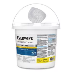 Disinfectant Wipes, 1-Ply, 8 x 6, Lemon, White, 800/Dispenser Bucket, 2 Buckets/Carton-TRK192806