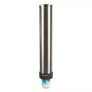 Large Water Cup Dispenser With Removable Cap, For 12 Oz To 24 Oz Cups, Stainless Steel-SJMC3400P