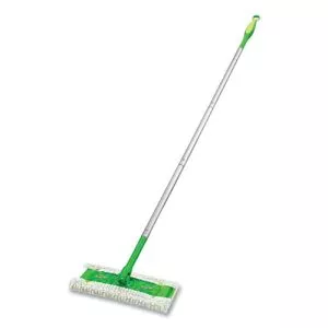 Sweeper Mop, 10 X 4.8 White Cloth Head, 46" Green/silver Aluminum/plastic Handle-PGC09060EA