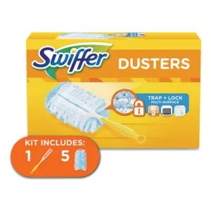Dusters Starter Kit, Dust Lock Fiber, 6" Handle, Blue/yellow-PGC11804KT