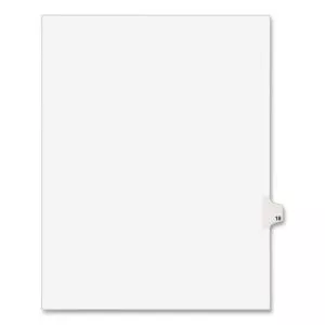 Preprinted Legal Exhibit Side Tab Index Dividers, Avery Style, 10-Tab, 18, 11 X 8.5, White, 25/pack, (1018)-AVE01018