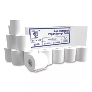 Armor Antimicrobial Receipt Roll Paper, 2.25" X 130 Ft, White, 50/carton-AIP3030
