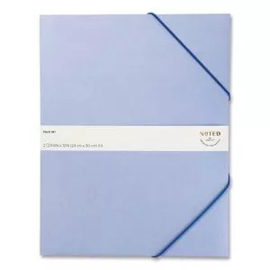 Folio, 1 Section, Elastic Cord Closure, Letter Size, Blue, 2/Pack-MMMFOLBLU