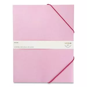 Folio, 1 Section, Elastic Cord Closure, Letter Size, Pink, 2/Pack-MMMFOLPK