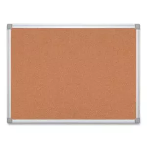 Earth Cork Board, 36 x 24, Tan Surface, Silver Aluminum Frame-BVCCA031790