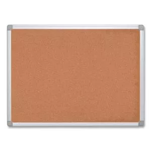 Earth Cork Board, 24 x 18, Tan Surface, Silver Aluminum Frame-BVCCA021790