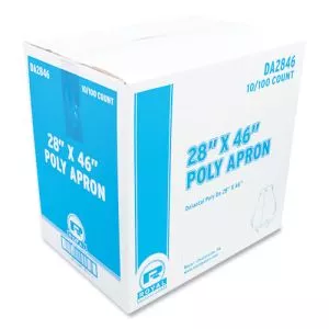 Poly Apron, 28 x 46,  One Size Fits All, White, 100/Pack, 10 Packs/Carton-RPPDA2846