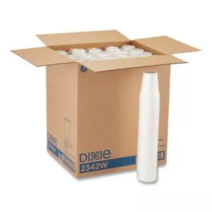Paper Hot Cups, 12 Oz, White, 50/sleeve, 20 Sleeves/carton-DXE2342W