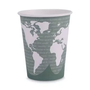 World Art Renewable And Compostable Hot Cups, 12 Oz, 50/pack, 20 Packs/carton-ECOEPBHC12WA