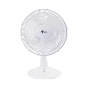 12" 3-Speed Oscillating Desk Fan, Plastic, White-ALEFAN122W
