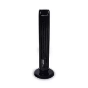 36" 3-Speed Oscillating Tower Fan With Remote Control, Plastic, Black-ALEFAN363
