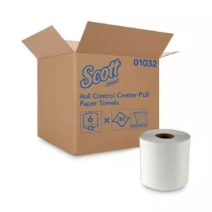 Essential Roll Center-Pull Towels, 1-Ply, 8 x 12, White, 700/Roll, 6 Rolls/Carton-KCC01032