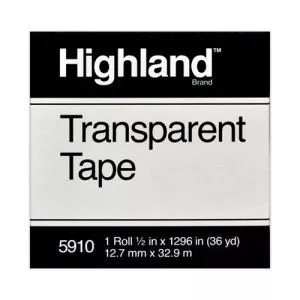 Transparent Tape, 1" Core, 0.5" X 36 Yds, Clear-MMM5910121296