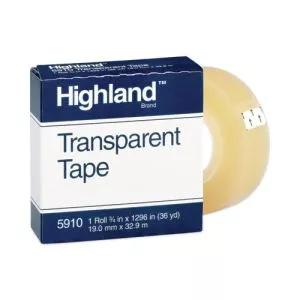 Transparent Tape, 1" Core, 0.75" X 36 Yds, Clear-MMM5910341296