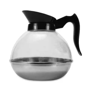 Unbreakable Regular Coffee Decanter, 12-Cup, Stainless Steel/Polycarbonate, Black Handle-OGFCPU12