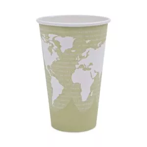 World Art Renewable And Compostable Hot Cups, 16 Oz, 50/pack, 20 Packs/carton-ECOEPBHC16WA