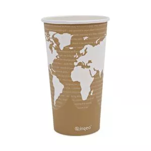 World Art Renewable And Compostable Hot Cups, 20 Oz, 50/pack, 20 Packs/carton-ECOEPBHC20WA